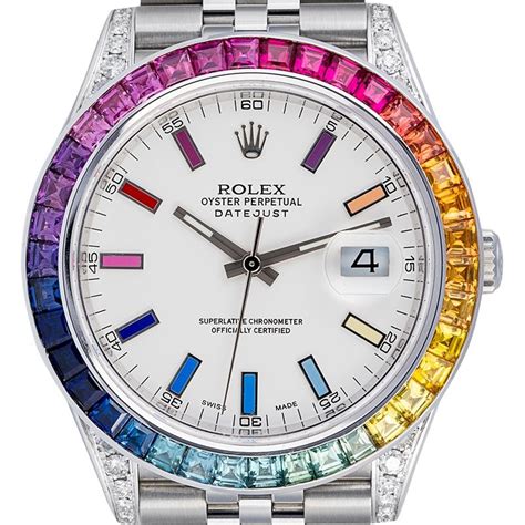 rainbow bezel watch.